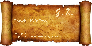Gondi Károly névjegykártya